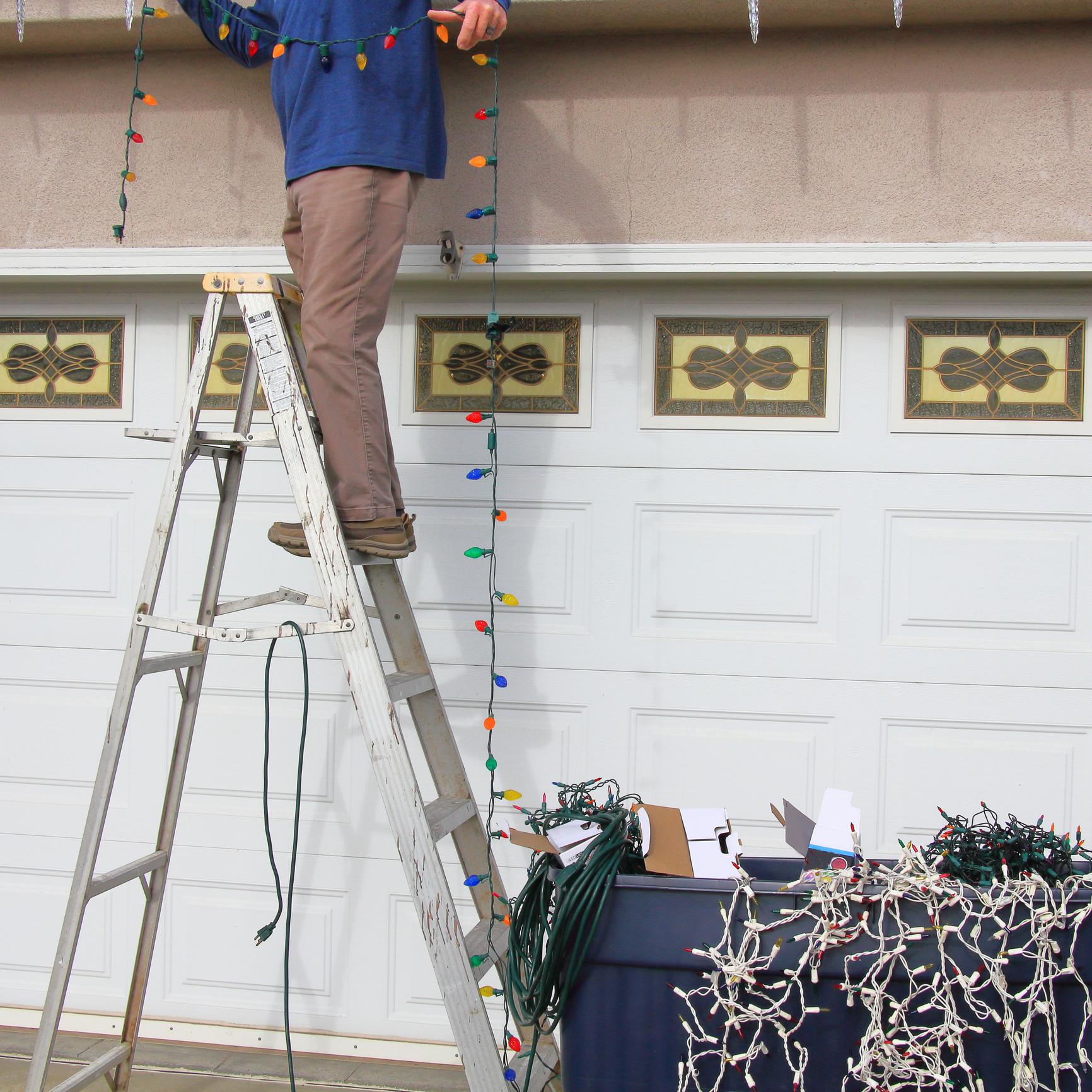 Stringing Christmas Lights